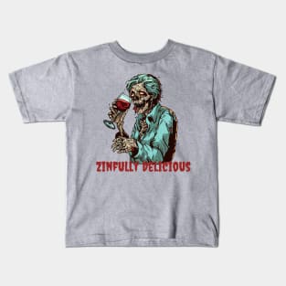 Zombie Wine Tasting Festive Wine Zombie Kids T-Shirt